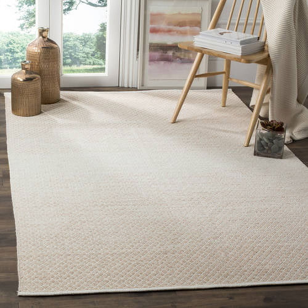SAFAVIEH Montauk Vaughn Geometric Cotton Area Rug, Beige/Ivory, 6' x 6' Square