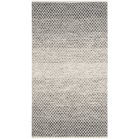 SAFAVIEH Montauk Vaughn Geometric Cotton Area Rug, Black/Ivory, 2'3" x 4'