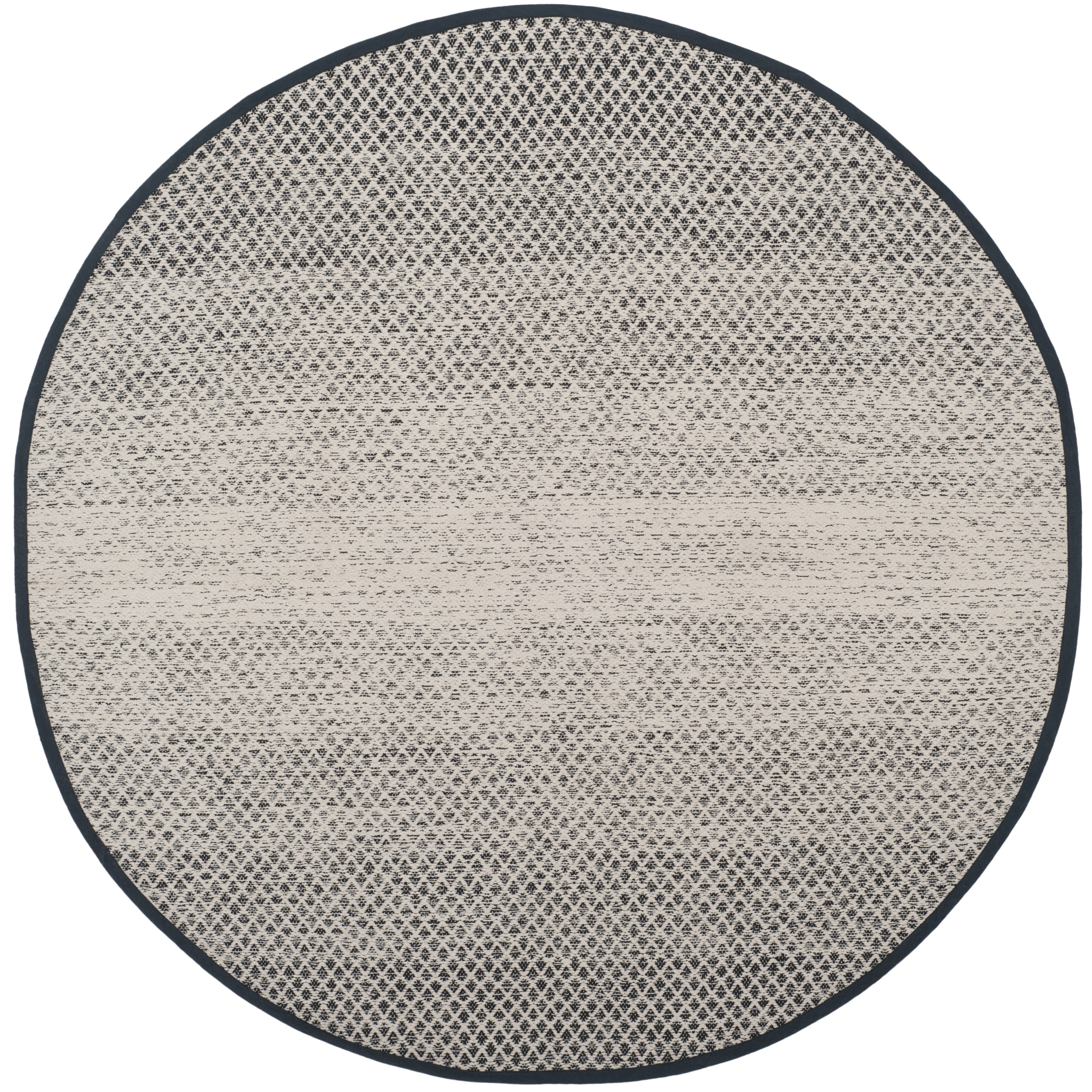 SAFAVIEH Montauk Vaughn Geometric Cotton Area Rug, Black/Ivory, 4' x 4' Round