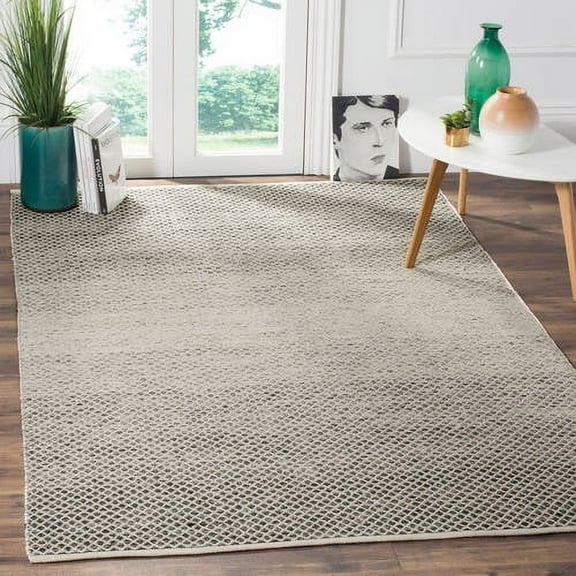 SAFAVIEH Montauk Vaughn Geometric Cotton Area Rug, Black/Ivory, 4' x 6'
