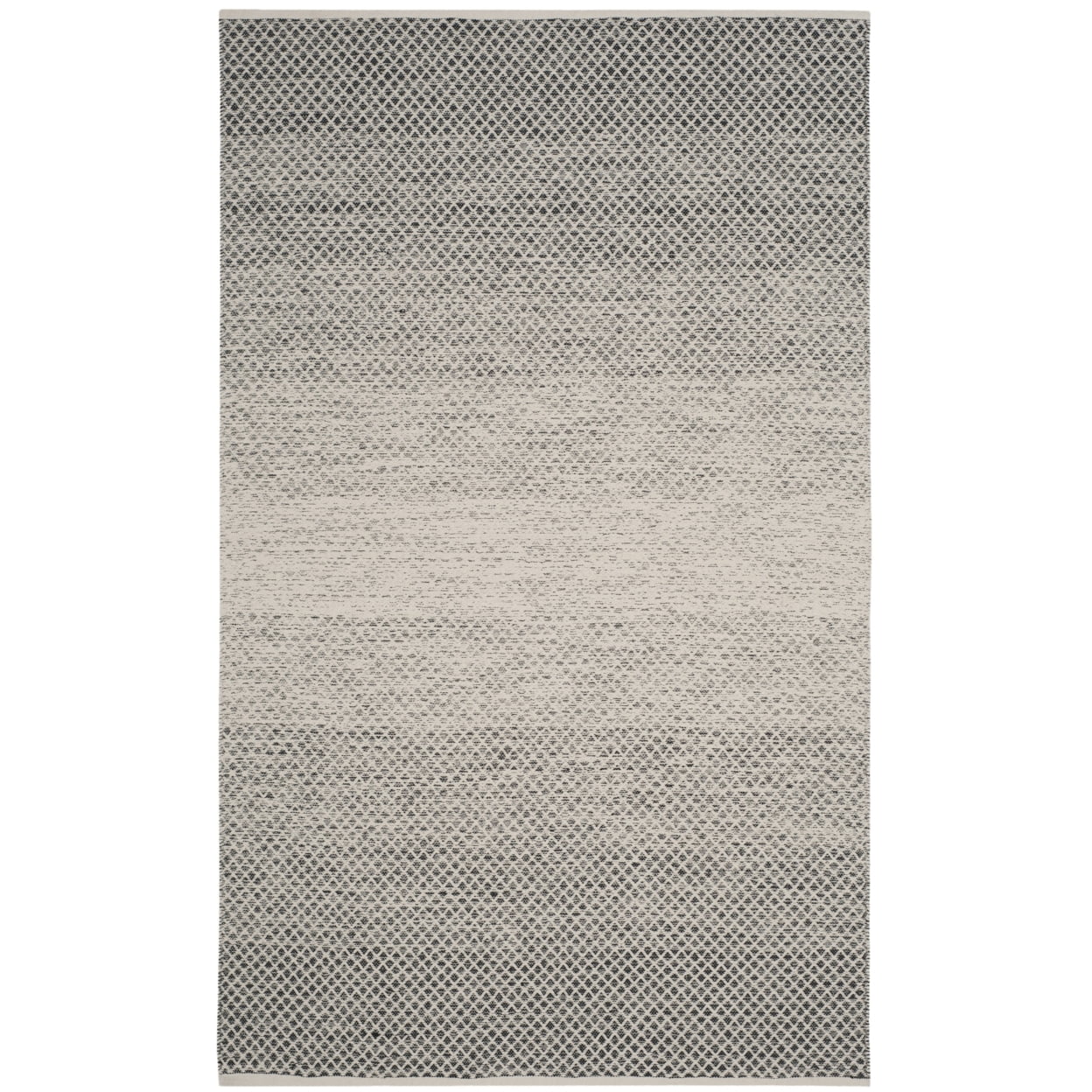 Montauk Black and Ivory Cotton Geometric 5' x 8' Area Rug