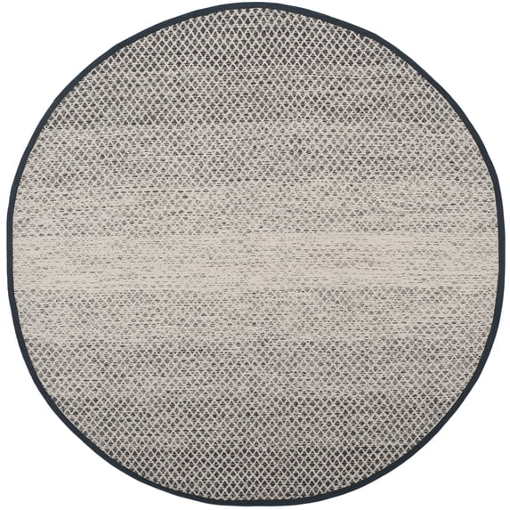 SAFAVIEH Montauk Vaughn Geometric Cotton Area Rug, Black/Ivory, 8' x 8' Round