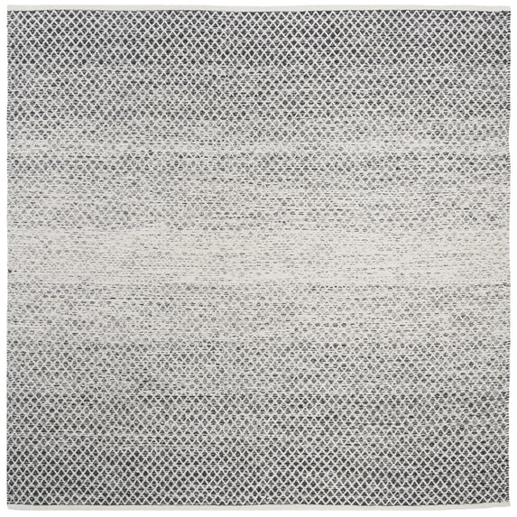 SAFAVIEH Montauk Vaughn Geometric Cotton Area Rug, Black/Ivory, 8' x 8' Square