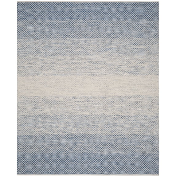 SAFAVIEH Montauk Vaughn Geometric Cotton Area Rug, Blue/Ivory, 11' x 15'