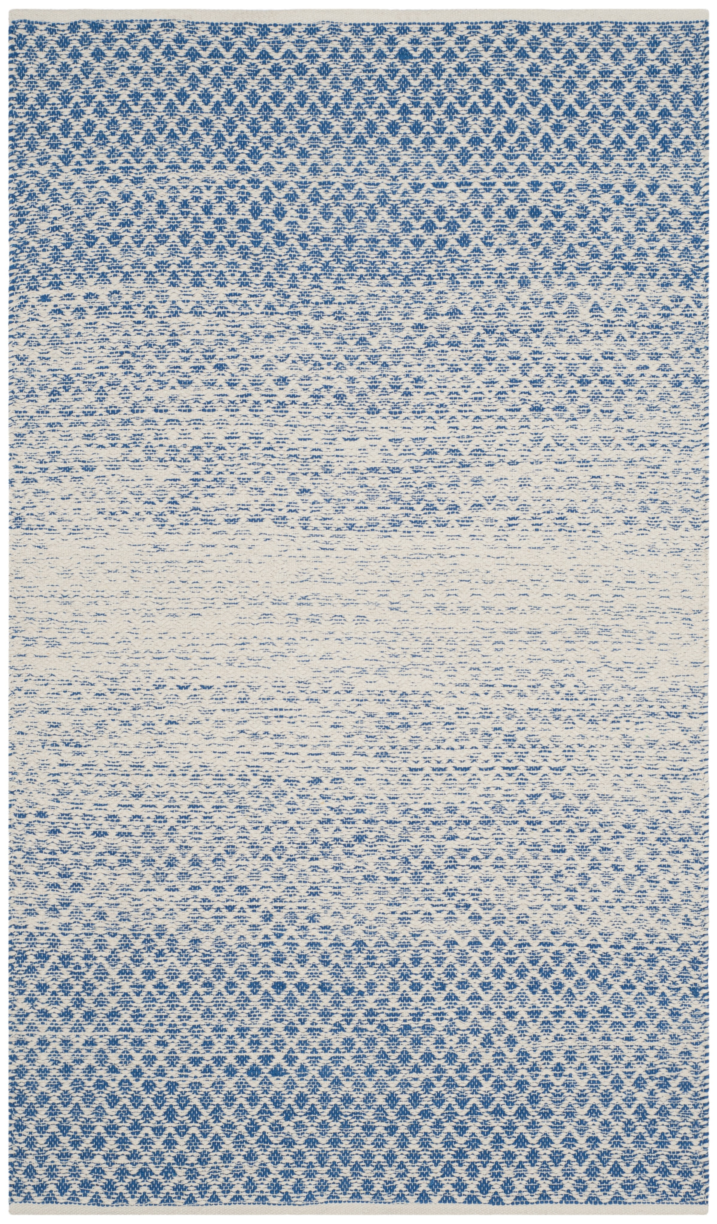 SAFAVIEH Montauk Vaughn Geometric Cotton Area Rug, Blue/Ivory, 2'3