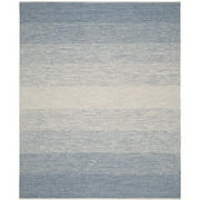 SAFAVIEH Montauk Vaughn Geometric Cotton Area Rug, Blue/Ivory, 4' x 6'