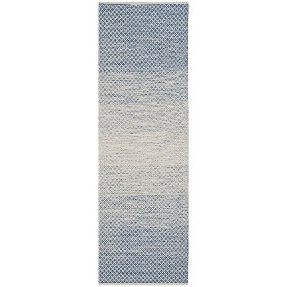 Montauk 5' x 8' Blue/Ivory Flat Woven Wool Cotton Area Rug