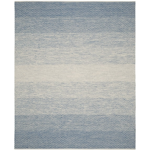 SAFAVIEH Montauk Vaughn Geometric Cotton Area Rug, Blue/Ivory, 6' x 9'