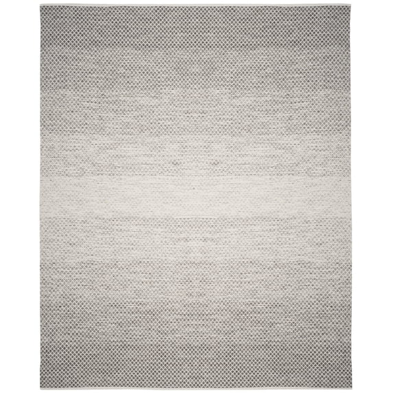 SAFAVIEH Montauk Vaughn Geometric Cotton Area Rug, Light Grey/Ivory, 11' x 15'