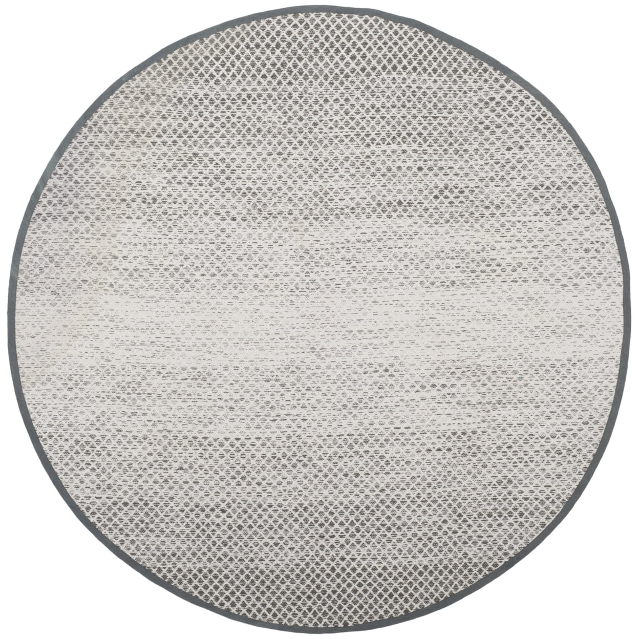 SAFAVIEH Montauk Vaughn Geometric Cotton Area Rug, Light Grey/Ivory, 4' x 4' Round
