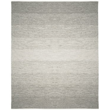 SAFAVIEH Montauk Vaughn Geometric Cotton Area Rug, Light Grey/Ivory, 8' x 10'