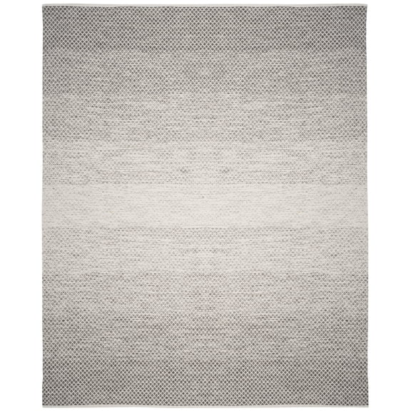 SAFAVIEH Montauk Vaughn Geometric Cotton Area Rug, Light Grey/Ivory, 9' x 12'