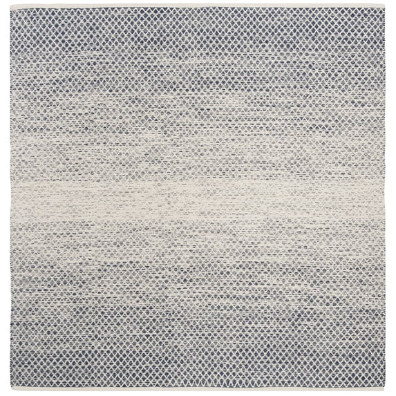 SAFAVIEH Montauk Vaughn Geometric Cotton Area Rug, Navy/Ivory, 4' x 4' Square