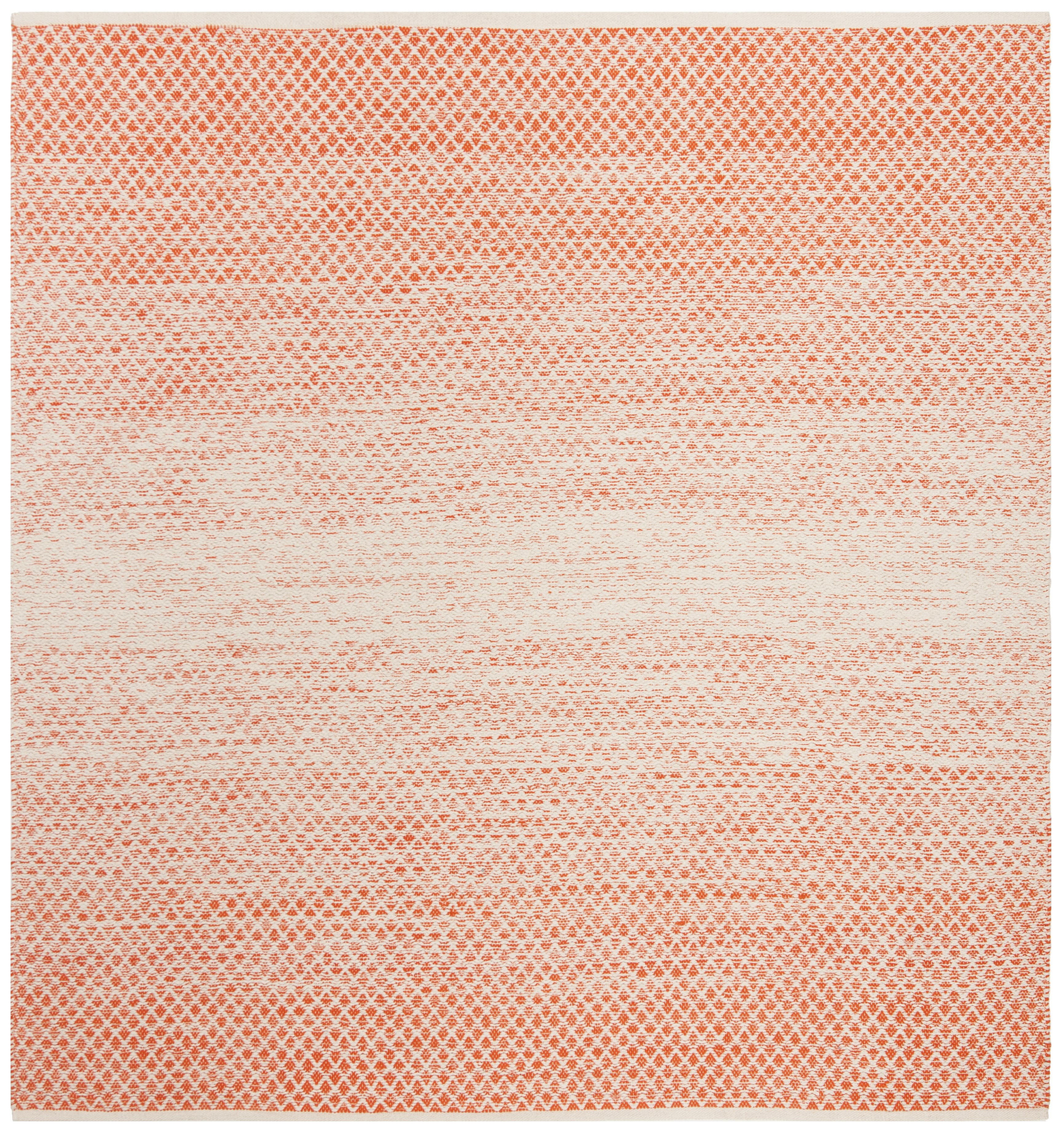 Montauk Ivory and Orange Handwoven Cotton Area Rug