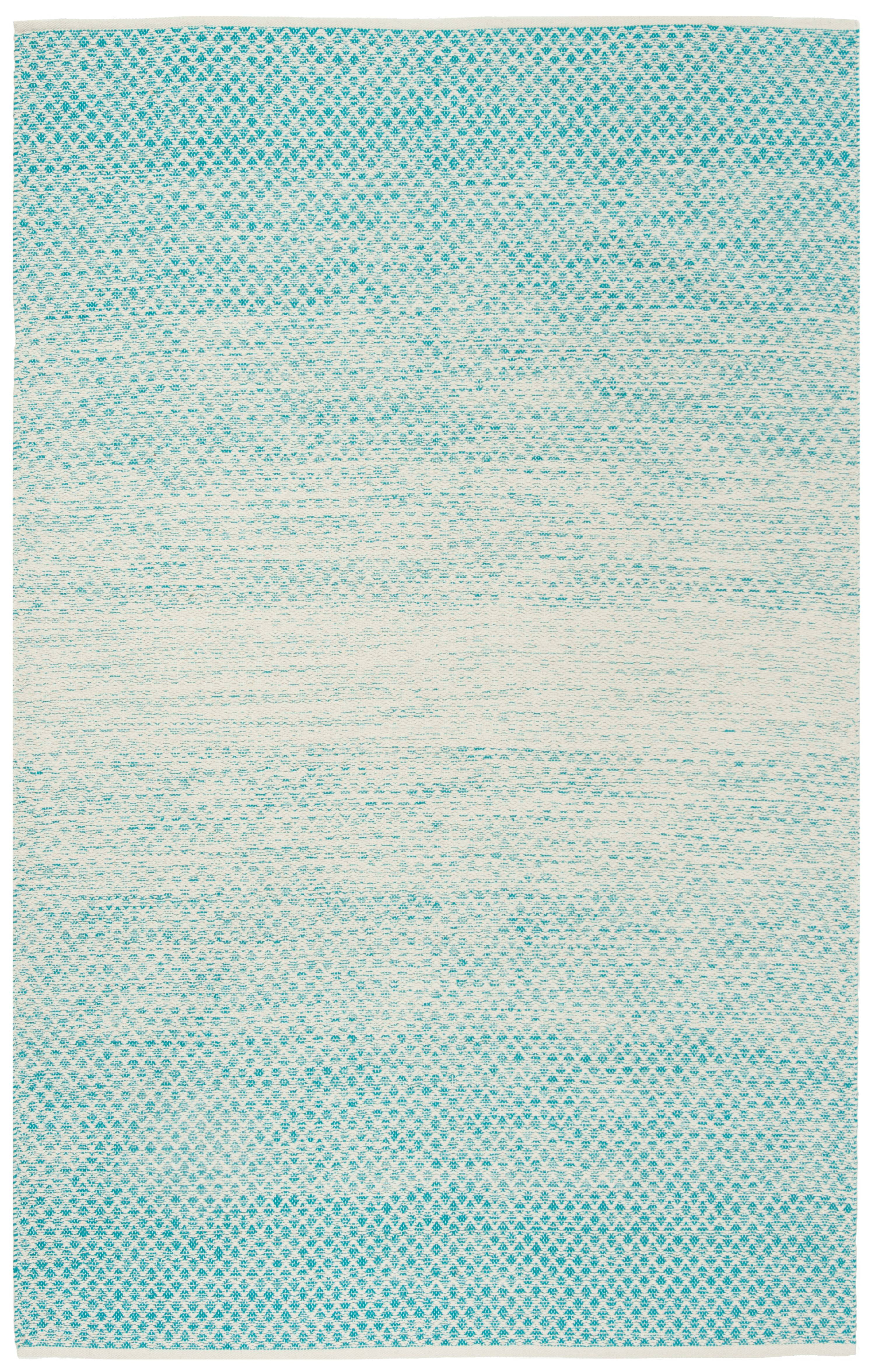 Coastal Breeze Turquoise Square Cotton Area Rug - 6' x 6'