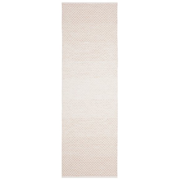 SAFAVIEH Montauk Vaughn Geometric Cotton Runner Rug, Beige/Ivory, 2'3" x 6'