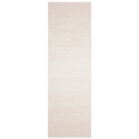 SAFAVIEH Montauk Vaughn Geometric Cotton Runner Rug, Beige/Ivory, 2'3" x 8'