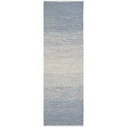 SAFAVIEH Montauk Vaughn Geometric Cotton Runner Rug, Blue/Ivory, 2'3" x 7'