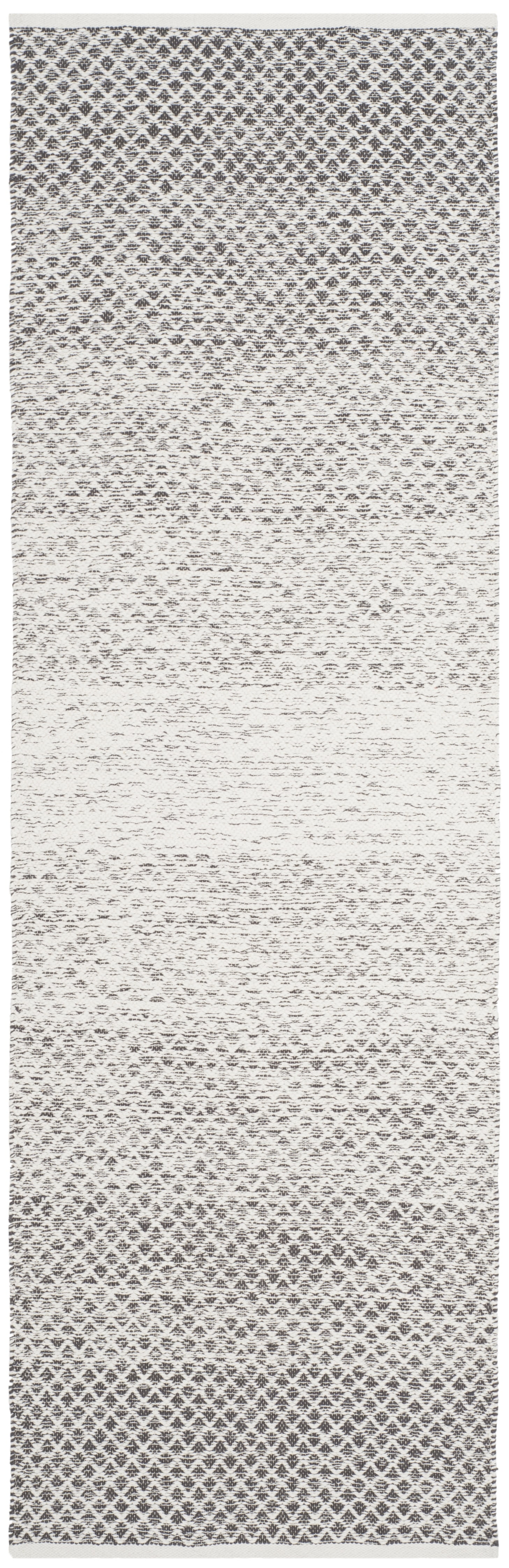 SAFAVIEH Montauk Vaughn Geometric Cotton Runner Rug, Light Grey/Ivory, 2'3" x 12'