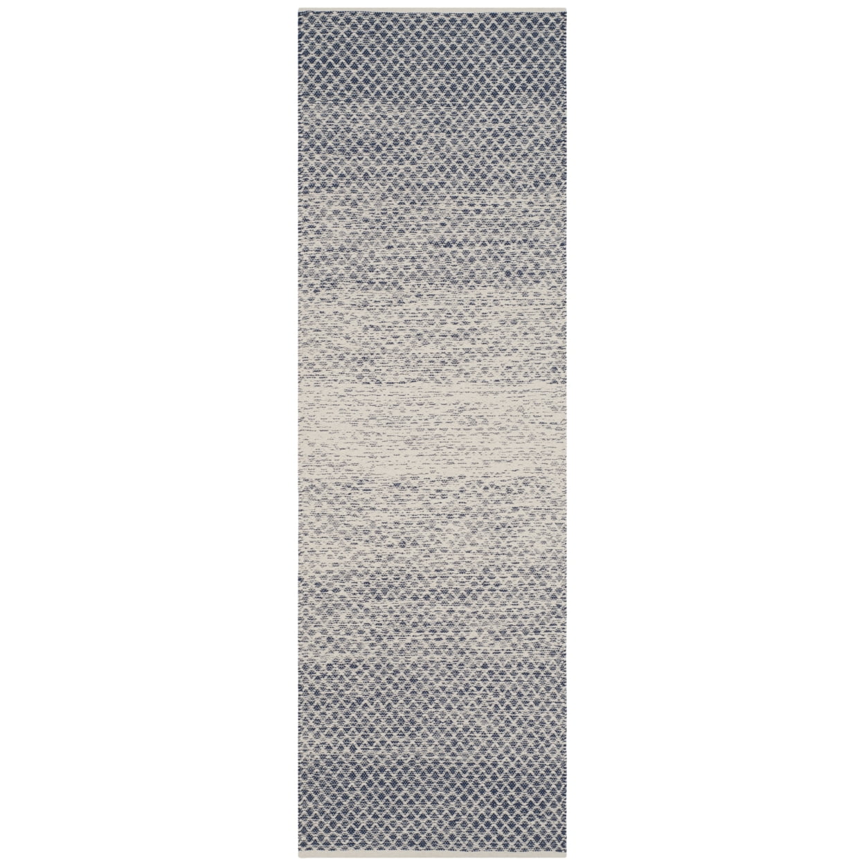 SAFAVIEH Montauk Vaughn Geometric Cotton Runner Rug, Navy/Ivory, 2'3" x