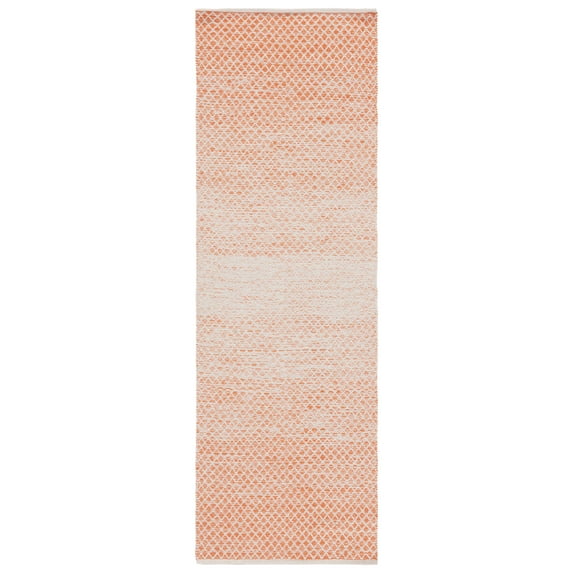SAFAVIEH Montauk Vaughn Geometric Cotton Runner Rug, Orange/Ivory, 2'3" x 11'