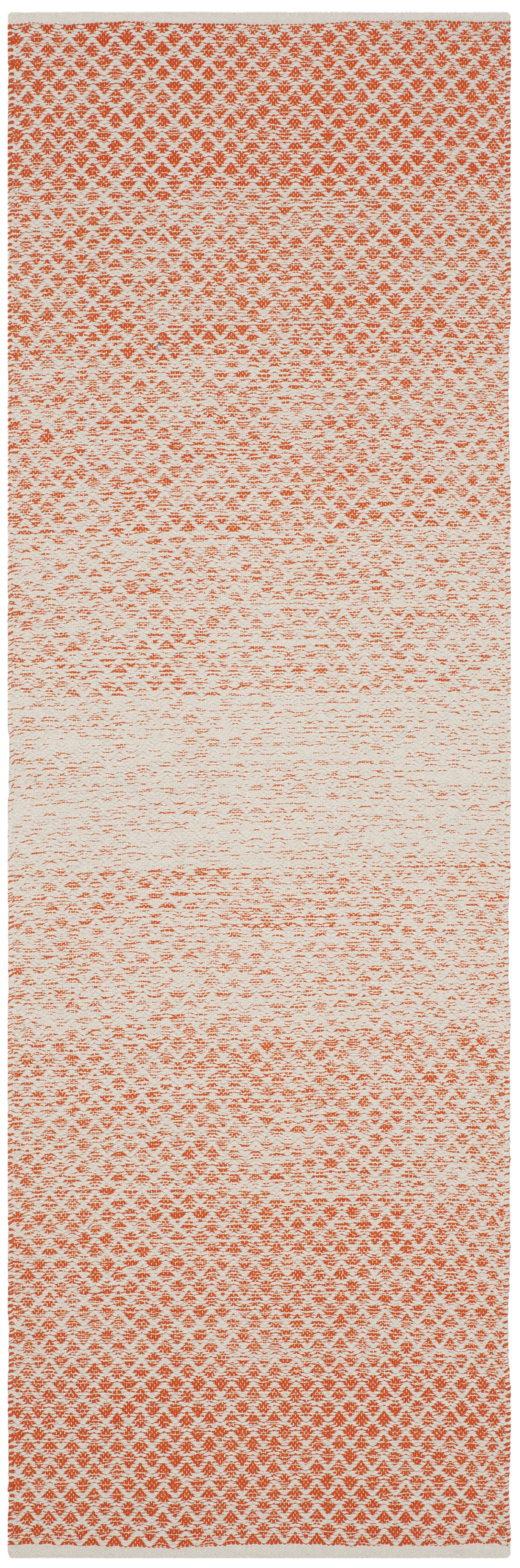 SAFAVIEH Montauk Vaughn Geometric Cotton Runner Rug, Orange/Ivory, 2'3