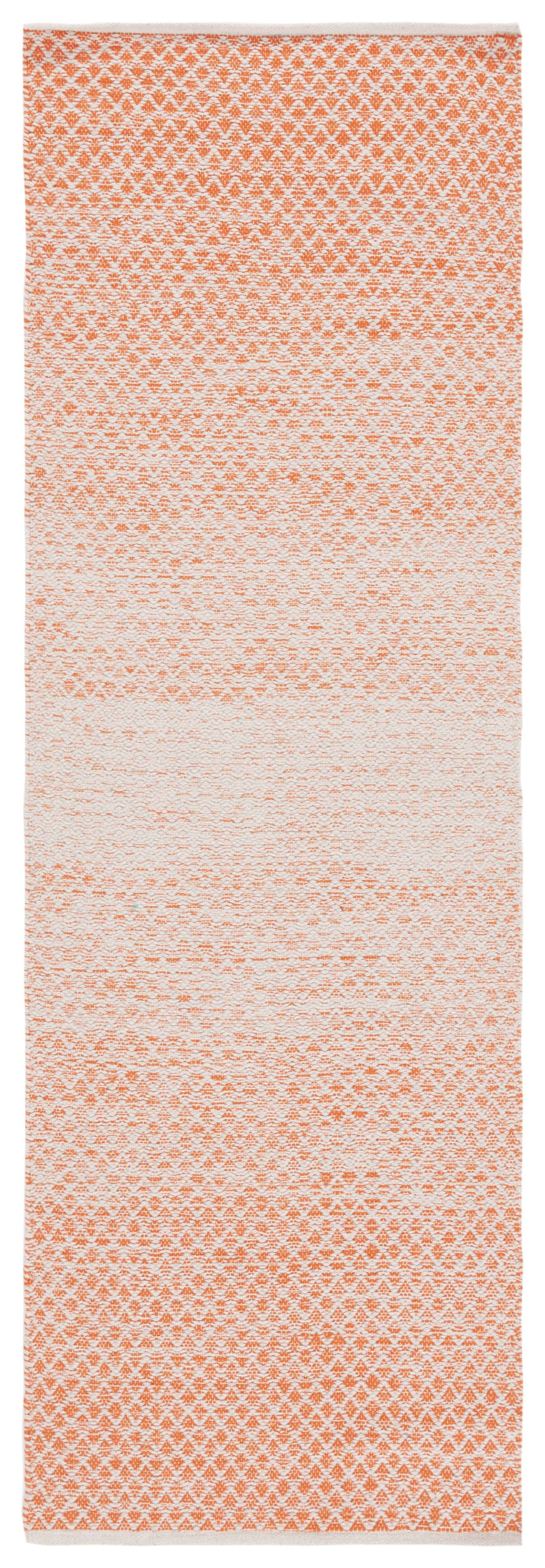 SAFAVIEH Montauk Vaughn Geometric Cotton Runner Rug, Orange/Ivory, 2'3" x 9'