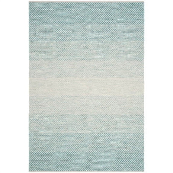 SAFAVIEH Montauk Vaughn Geometric Cotton Runner Rug, Turquoise/Ivory, 2'3" x 9'
