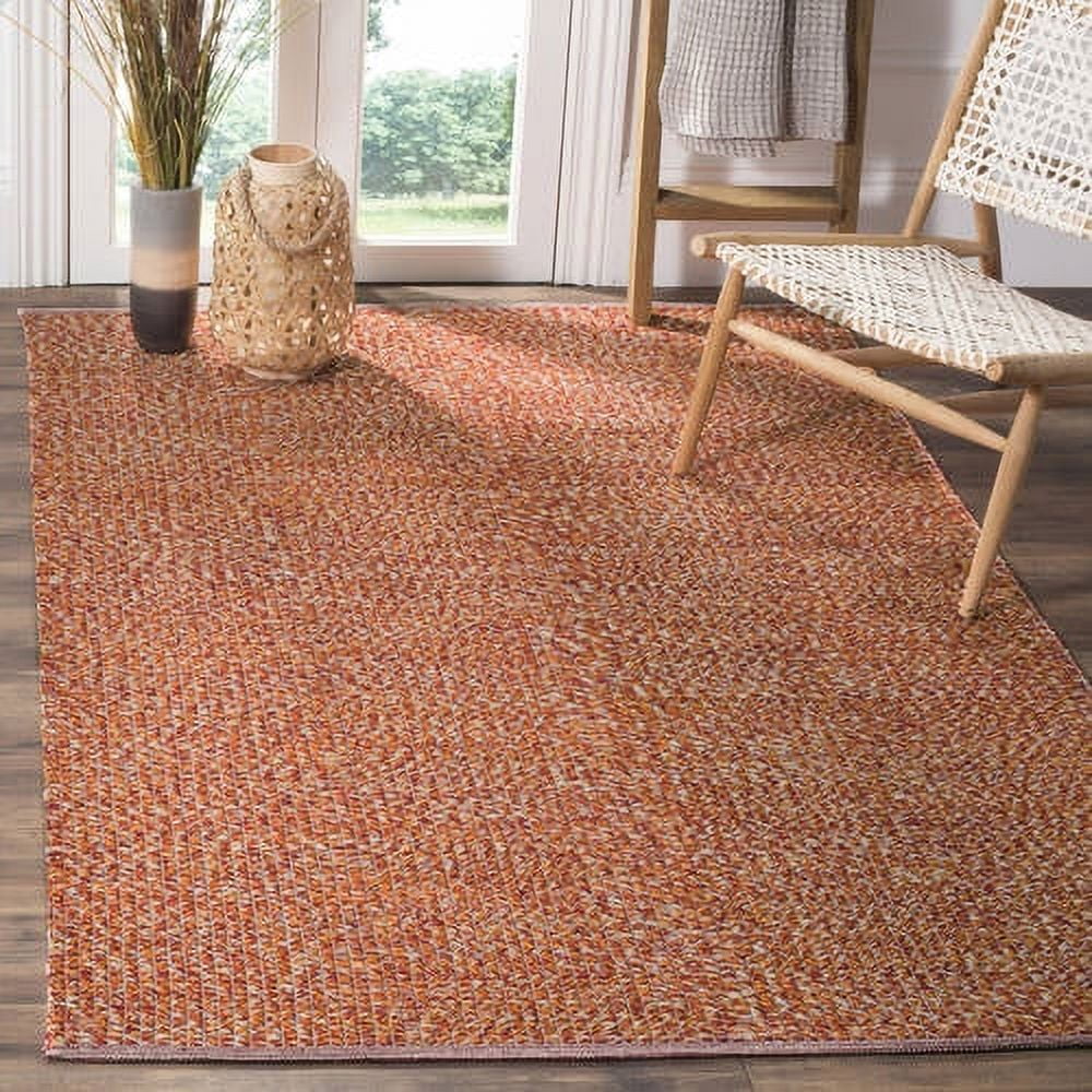 Coastal Charm Orange Multi 3' x 5' Handwoven Cotton Rug