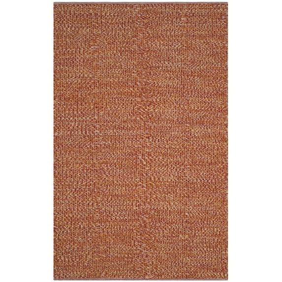 SAFAVIEH Montauk Zelma Braided Cotton Area Rug, Orange/Multi, 3' x 5'