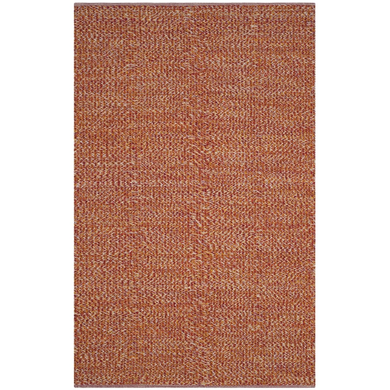 Coastal Charm Orange Wool-Viscose 6' x 9' Hand-Woven Area Rug