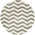 thumbnail image 1 of SAFAVIEH Montreal Caprice Zigzag Stripes Shag Area Rug, Ivory/Grey, 6'7" x 6'7" Round, 1 of 9