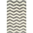 thumbnail image 1 of SAFAVIEH Montreal Caprice Zigzag Stripes Shag Area Rug, Ivory/Grey, 6'7" x 6'7" Square, 1 of 8