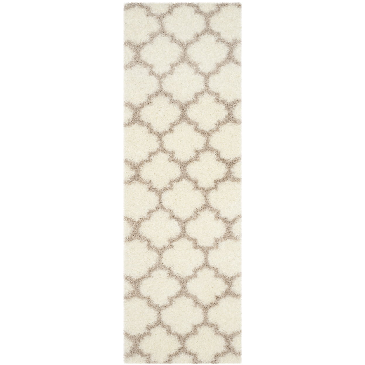 Ivory Beige Soft Shag Rug - Easy Care Synthetic 27" x 7"