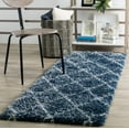 thumbnail image 1 of SAFAVIEH Montreal Vesela Geometric Diamonds Shag Runner Rug, Blue/Ivory, 2'3" x 7', 1 of 6