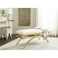 thumbnail image 1 of SAFAVIEH Moon Arc Modern Glam Solid Bench, Light Beige/Gold, 1 of 6