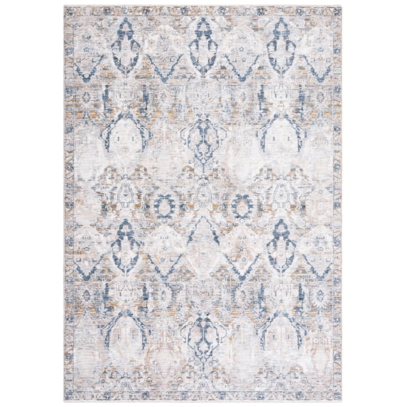 SAFAVIEH Moondust Brion Oriental Polyester Area Rug, Grey/Blue, 4' x 6'