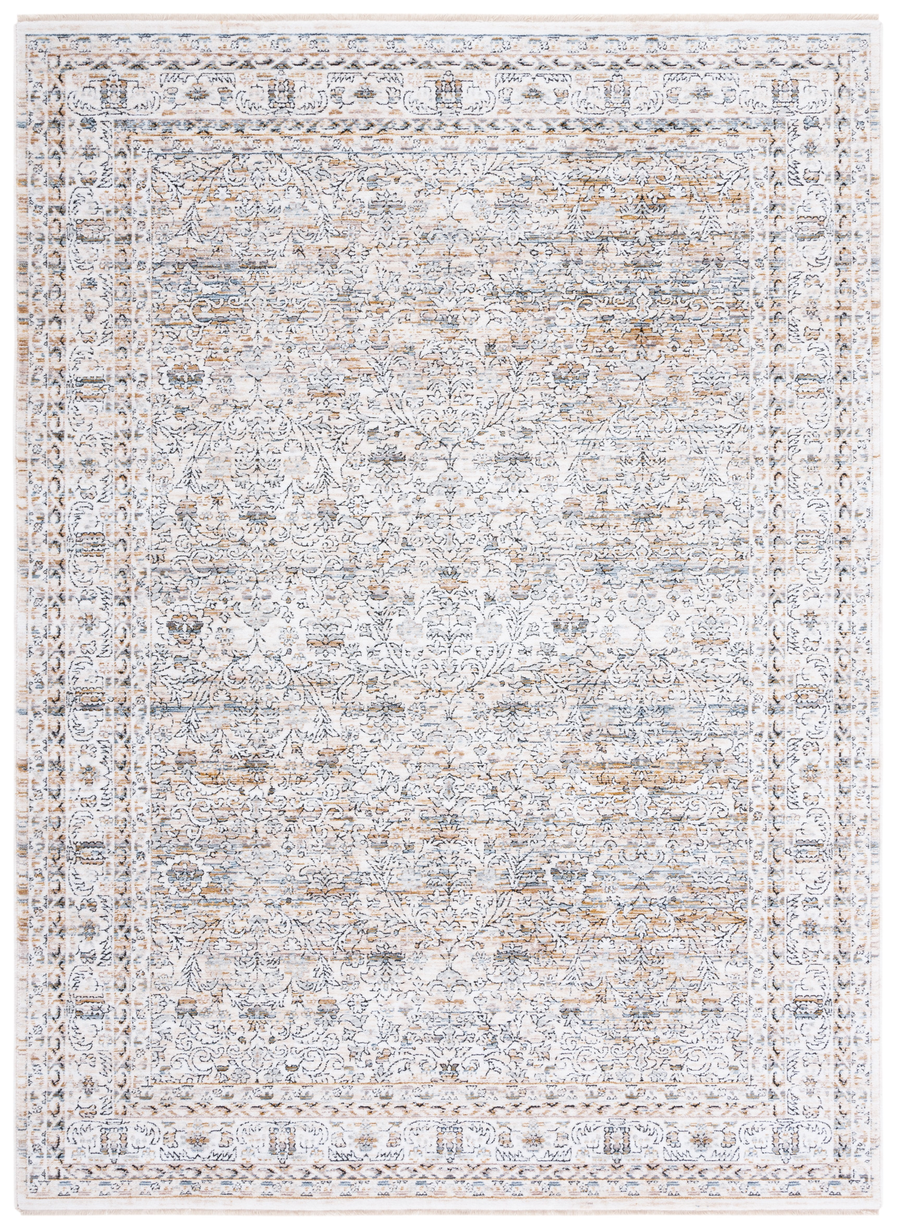 Ivory Elegance 8' x 10' Oriental-Inspired Synthetic Rug