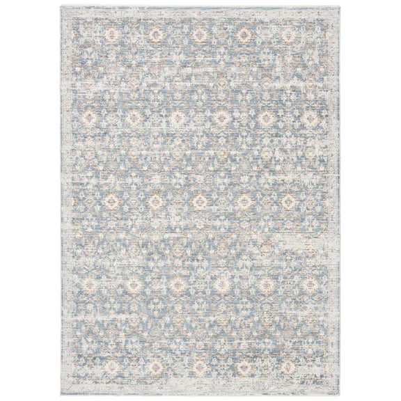 SAFAVIEH Moondust Durga Medallion Polyester Area Rug, Blue/Ivory, 5'3" x 7'7"