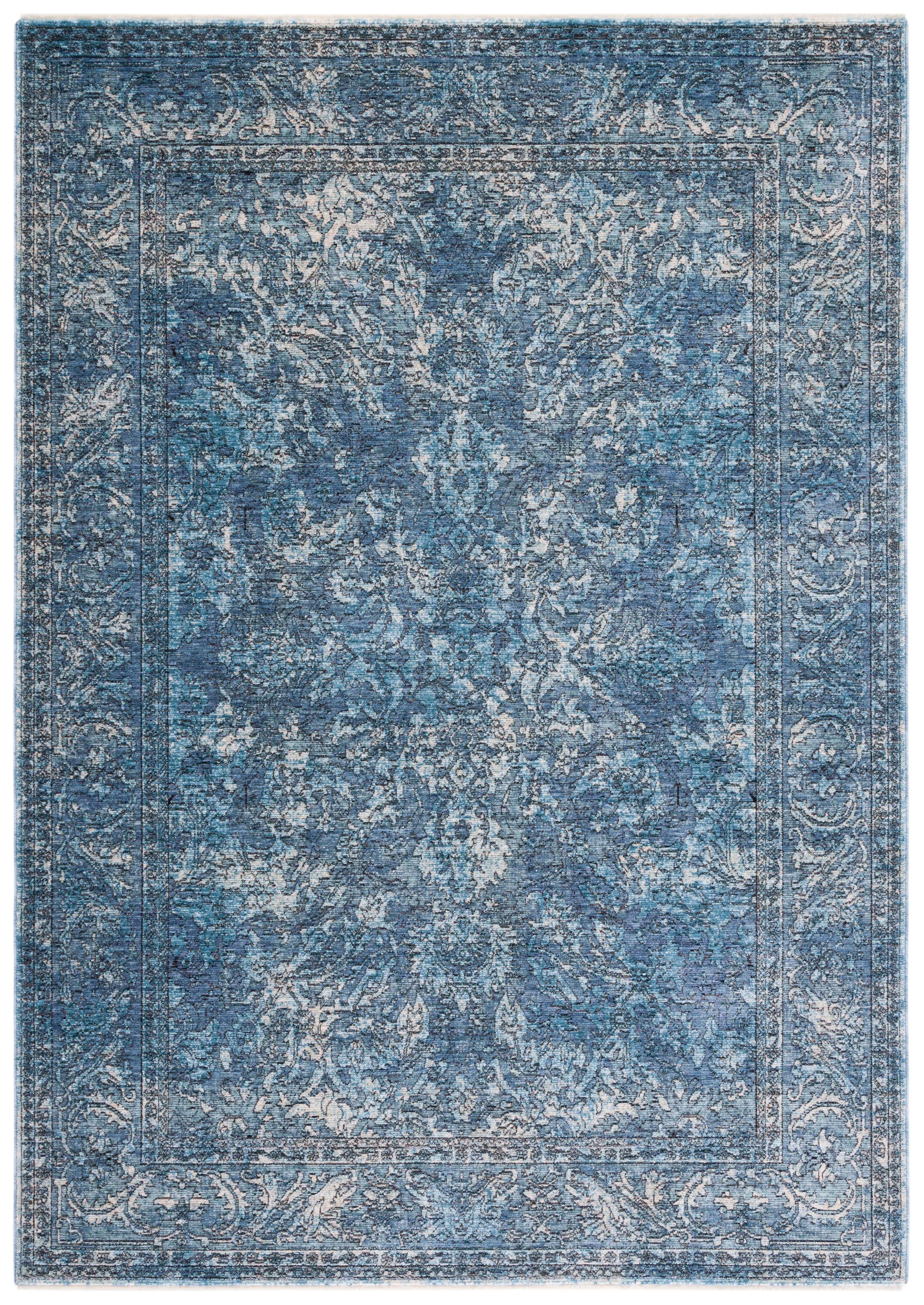 Elysian Blue 8' x 10' Hand-Knotted Oriental Viscose Area Rug