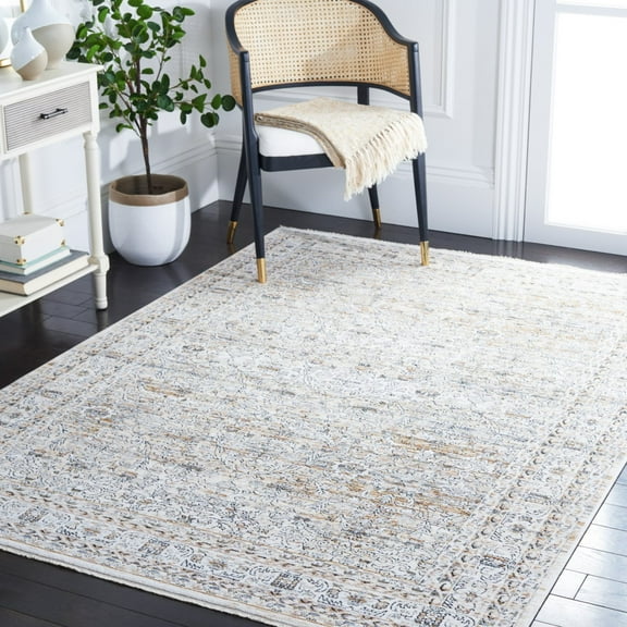SAFAVIEH Moondust Miranda Floral Polyester Area Rug, Ivory/Grey, 8' x 10'