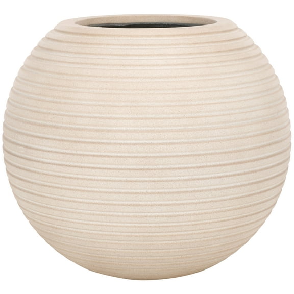 SAFAVIEH Mora 20" x 20" x 18" Round Beige Ficonstone Solid Plant Pot