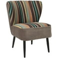 thumbnail image 1 of SAFAVIEH Morgan Transitional Glam Upholstered Accent Chair, Multi Striped, 1 of 6