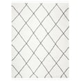 thumbnail image 1 of SAFAVIEH Moroccan Fringe Alastar Geometric Shag Area Rug, Ivory/Grey, 4' x 6', 1 of 5
