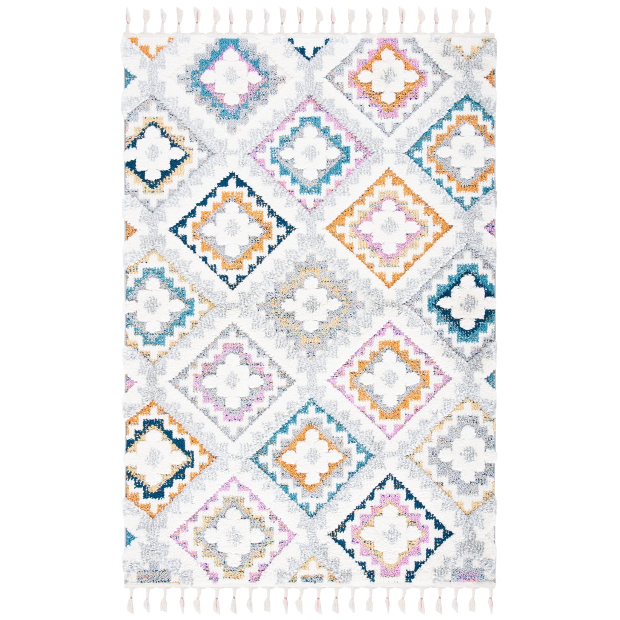 Gray Rectangular 4' x 6' Shag Synthetic Rug