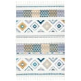 thumbnail image 1 of SAFAVIEH Moroccan Fringe David Southwestern Shag Area Rug, Ivory/Navy, 5'3" x 7'6", 1 of 8