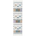 thumbnail image 1 of SAFAVIEH Moroccan Fringe David Southwestern Shag Runner Rug, Ivory/Navy, 2'2" x 8', 1 of 8