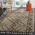 thumbnail image 1 of SAFAVIEH Moroccan Fringe Erksine Geometric Shag Area Rug, Mushroom/Grey, 5'1" x 7'6", 1 of 6