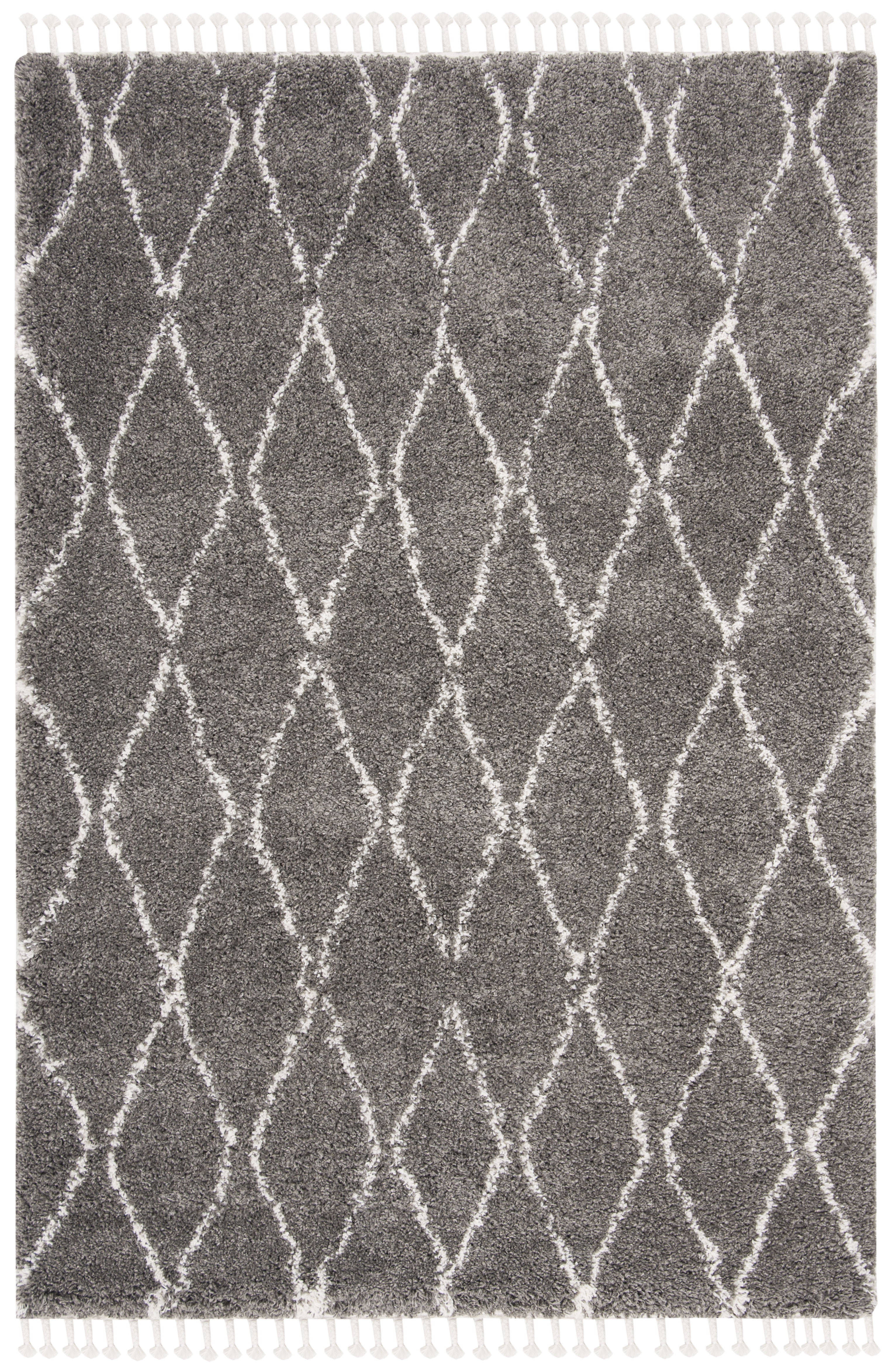 Luxurious Gray Shag 4' x 6' Easy-Care Synthetic Area Rug