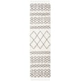 thumbnail image 1 of SAFAVIEH Moroccan Fringe Scarlett Geometric Shag Runner Rug, Ivory/Grey, 2'2" x 8', 1 of 5